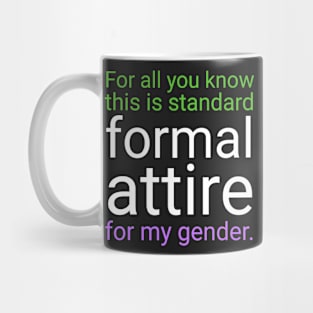 Formal Attire - Green over Purple Mug